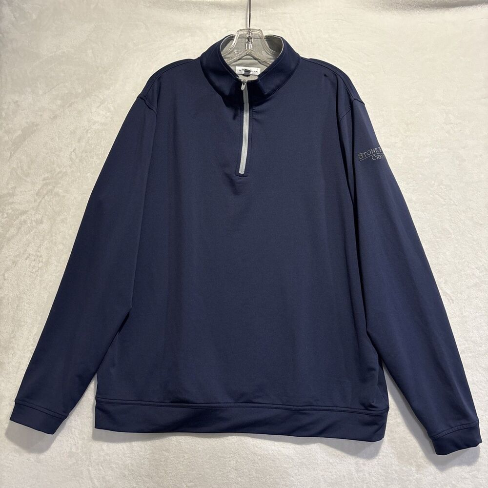 Peter Millar 1/4 Zip Pullover Men's XL Blue Perth Performance Long Sleeve Logo